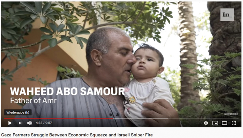 mit Waheed Abo Samour, seinem Vater Gaza Farmers Struggle Between Economic Squeeze and Israeli Sniper Fire