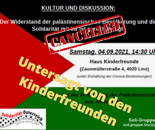 Absage der Veranstaltung durch die Kinderfreunde Absage der Veranstaltung durch die Kinderfreunde